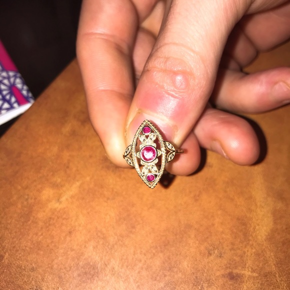 Ruby Diamond Gold Ring - Picture 3 of 3